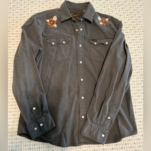 Howler Brothers Gaucho Snapshirt Flowers - M